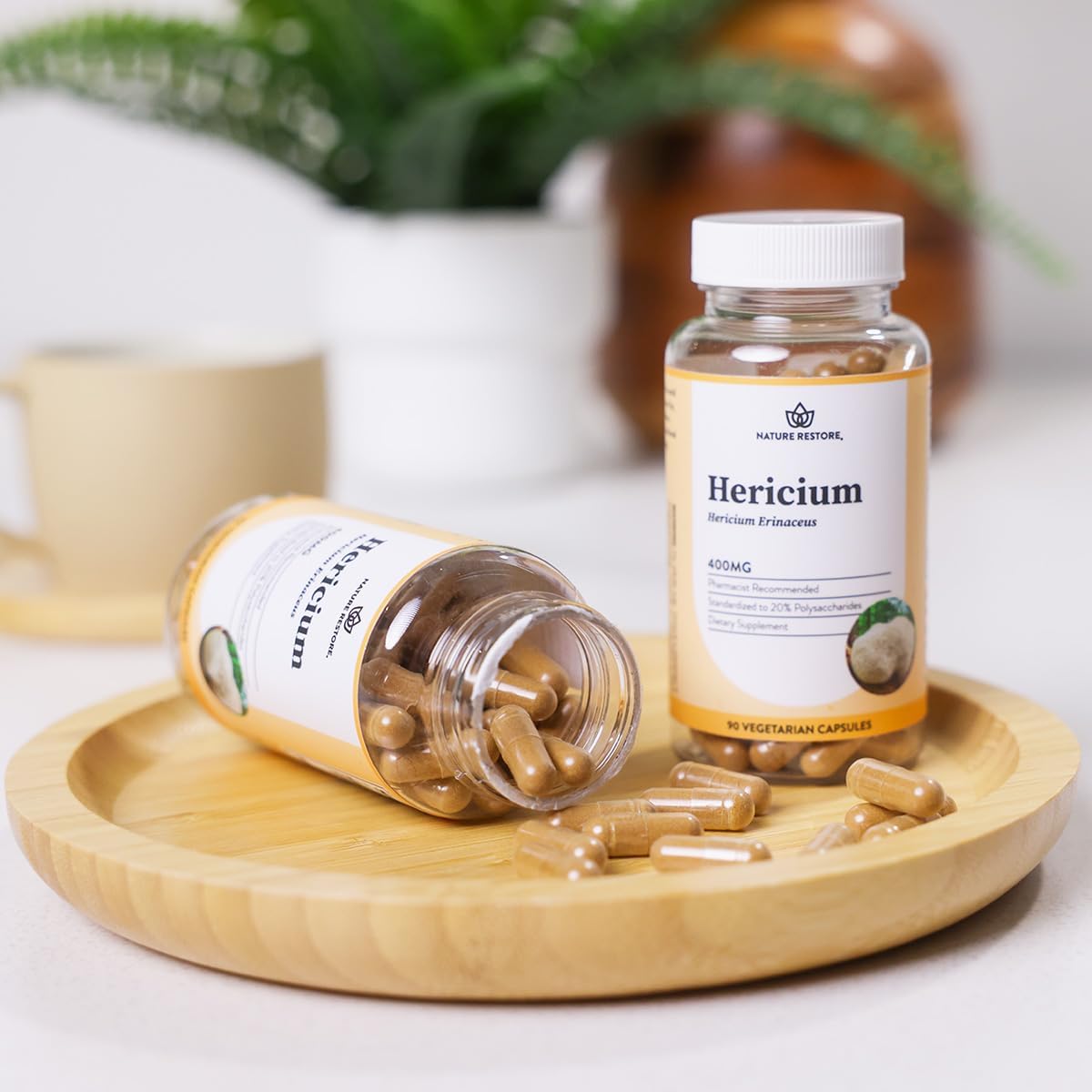 Hericium Erinaceus Extract Mushroom Supplement, 90 Capsules, High in Polysaccharides