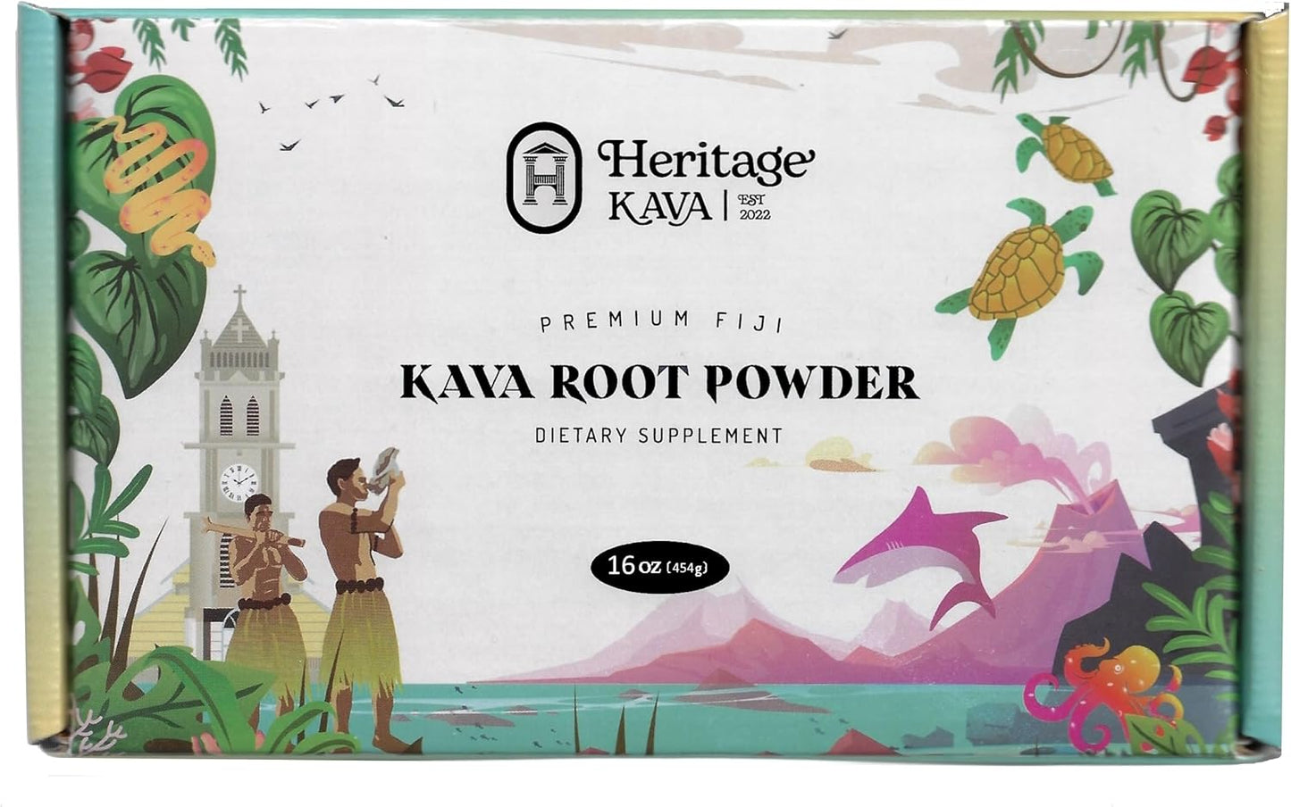 Heritage Kava Premium Fiji Noble Kava Root Powder - 16 Ounces/1 Pound