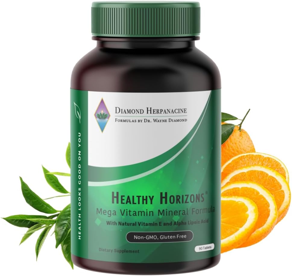 Herpanacine Diamond Healthy Horizons Multivitamin - 90 Count - Natural Stress Relief & Essential Nutrients - Daily Multivitamin for Men and Women