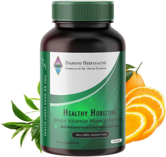 Herpanacine Diamond Healthy Horizons Multivitamin - 90 Count - Natural Stress Relief & Essential Nutrients - Daily Multivitamin for Men and Women