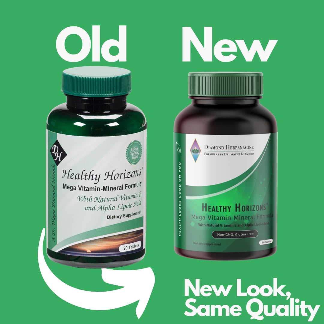 Herpanacine Diamond Healthy Horizons Multivitamin - 90 Count - Natural Stress Relief & Essential Nutrients - Daily Multivitamin for Men and Women