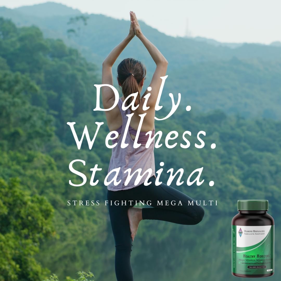 Herpanacine Diamond Healthy Horizons Multivitamin - 90 Count - Natural Stress Relief & Essential Nutrients - Daily Multivitamin for Men and Women