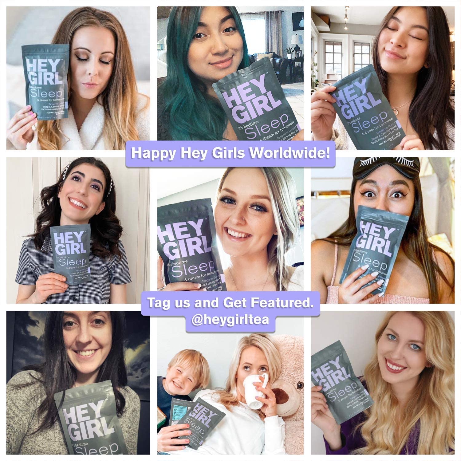 Hey Girl Tea Sleep Tea - Herbal Bedtime Tea with Chamomile, Passion Flower, Valerian Root - Relaxing Night Time Tea for Women - 2-pack Gift Set