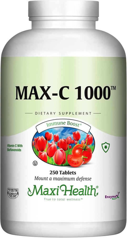High Absorption 1000mg Vitamin C Tablets - Gluten Free Kosher Non GMO Immune Support Supplement - 250 Count