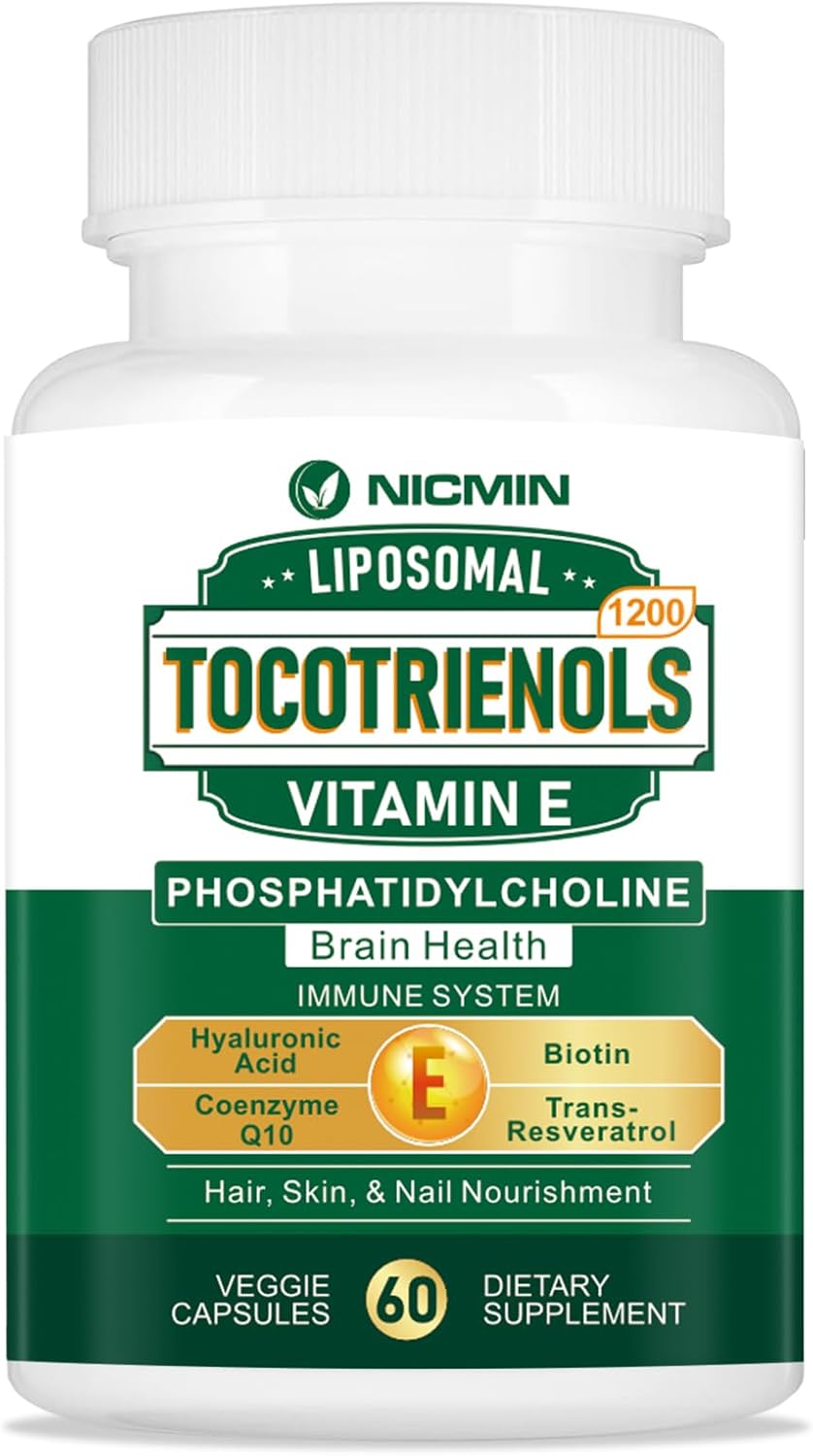 High Absorption 1200MG Vitamin E Tocotrienols Supplement with Phosphatidylcholine - 60 Capsules