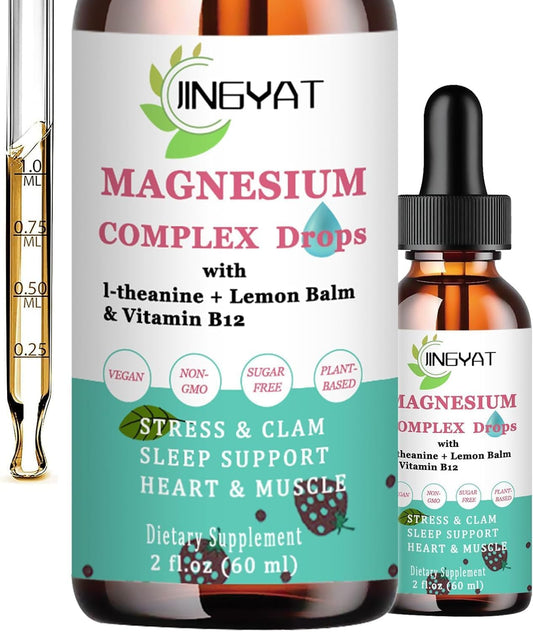 High Absorption 5-in-1 Magnesium Drops - 1000mg Magnesium Glycinate, L-Threonate, Citrate, Taurate, Malate, L-Theanine Liquid Formula - BoostGo Australia