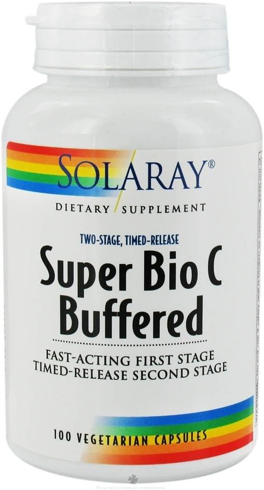 High Absorption Buffered Vitamin C Capsules with Bioflavonoids for All Day Immune Support - 1000mg, Time Release, Vegan - 100 VegCaps