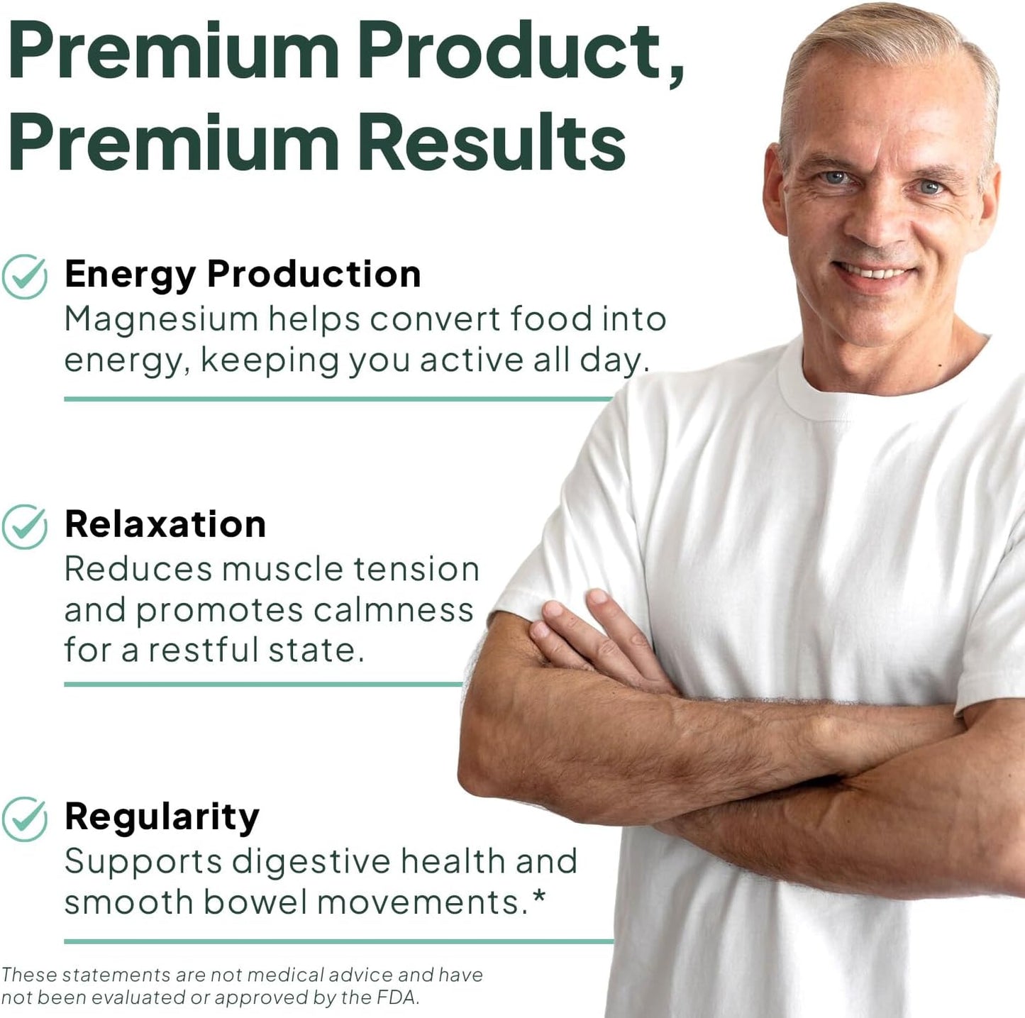 High Absorption Chelated Magnesium Supplement for Energy, Relaxation, and Regularity - Organics Ocean Real Magnesium Citrate