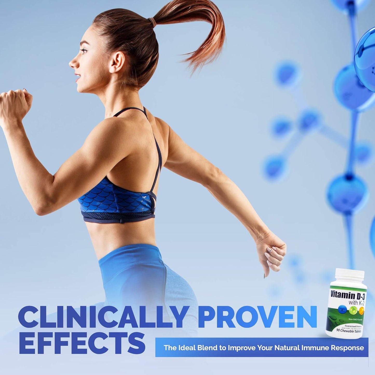 High Absorption Chewable Vitamin D3 + K2 Tablets | Great Lakes Nutrition | 90 Count | Heart, Bones, Skin, Dental Health | Regulates Immune Function