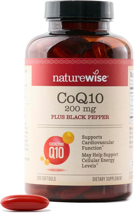 High Absorption CoQ10 200mg Softgels with BioPerine - Heart Health Antioxidant - Vegan, Non-GMO - 200 Count, 200-Day Supply