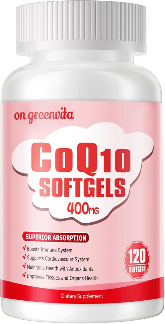 High-Absorption CoQ10 400mg Softgels with PQQ, BioPerine, and Omega-3 - Powerful Antioxidant for Heart and Energy Production - 120 Servings - BoostGo Australia