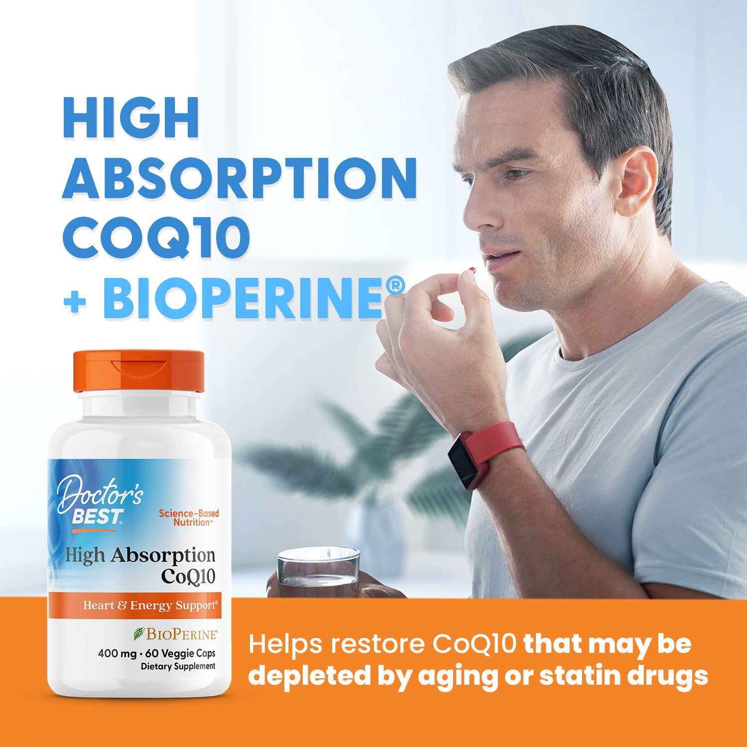 High Absorption CoQ10 for Heart & Energy Support - USP Verified, Non-GMO, Gluten-Free, Vegan - 60 Veggie Capsules