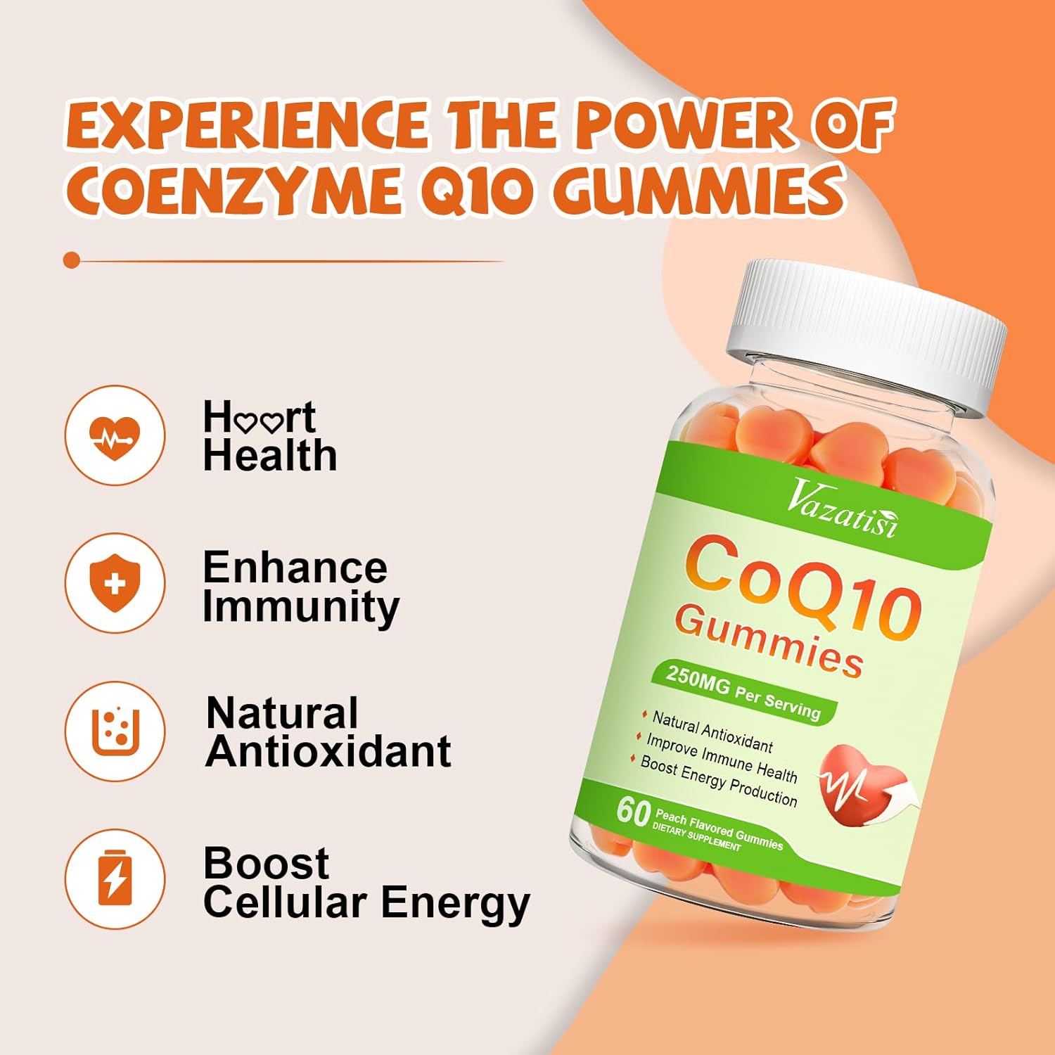 High Absorption CoQ10 Gummies with Omega-3, Magnesium, and Vitamin B12 - 60 Count - Boost Cellular Energy and Brain Health