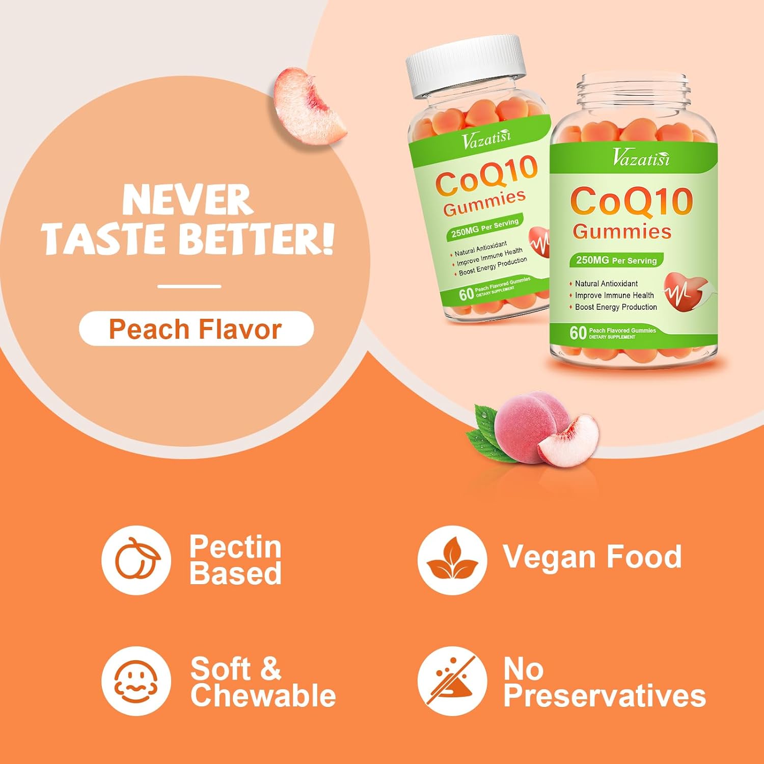 High Absorption CoQ10 Gummies with Omega-3, Magnesium, and Vitamin B12 - 60 Count - Boost Cellular Energy and Brain Health