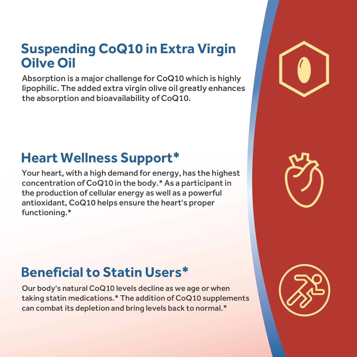 High Absorption CoQ10 Supplement with Olive Oil for Heart Health - 200mg, 120 Softgels