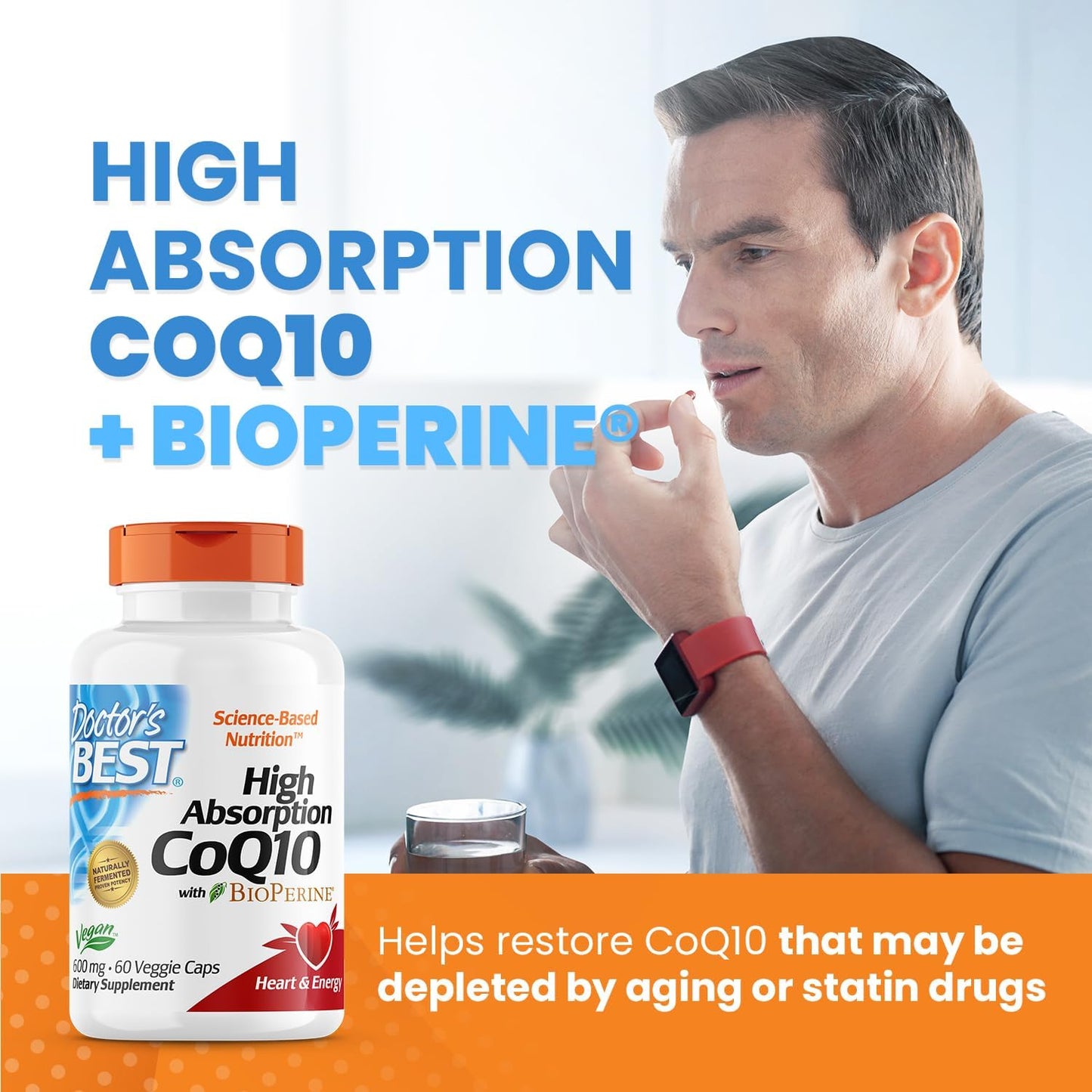 High Absorption CoQ10 with BioPerine for Heart Health & Energy Production - 600 mg Vegan Capsules - Non-GMO & Gluten Free