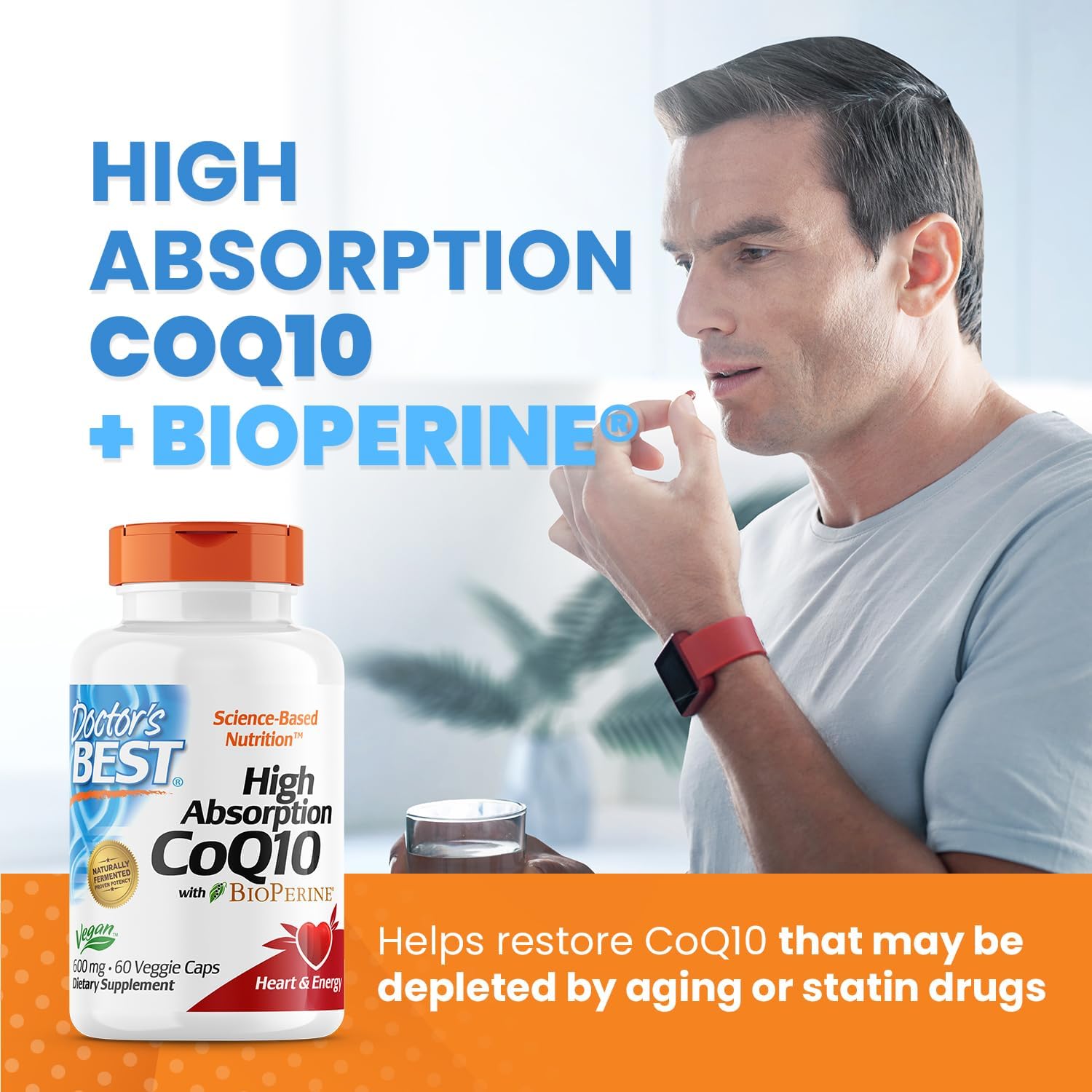 High Absorption CoQ10 with BioPerine for Heart Health & Energy Production - 600 mg Vegan Capsules - Non-GMO & Gluten Free