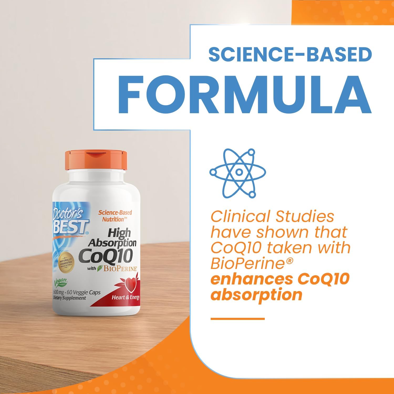 High Absorption CoQ10 with BioPerine for Heart Health & Energy Production - 600 mg Vegan Capsules - Non-GMO & Gluten Free
