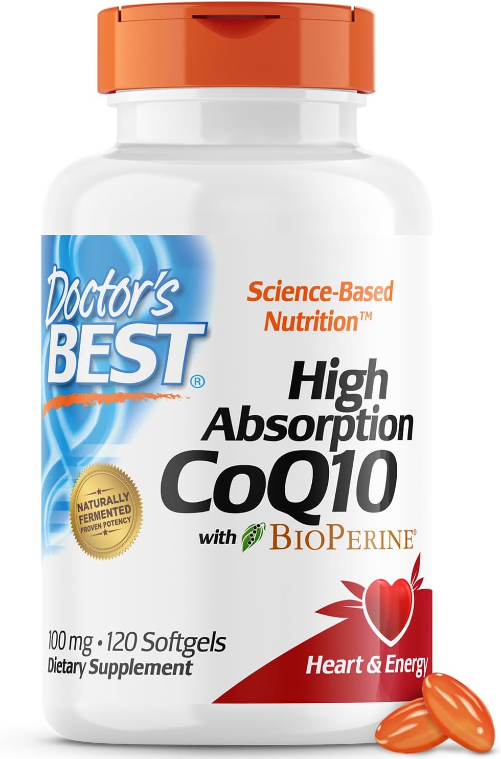 High Absorption Curcumin & CoQ10 with BioPerine for Heart Health, Gluten Free & Naturally Fermented