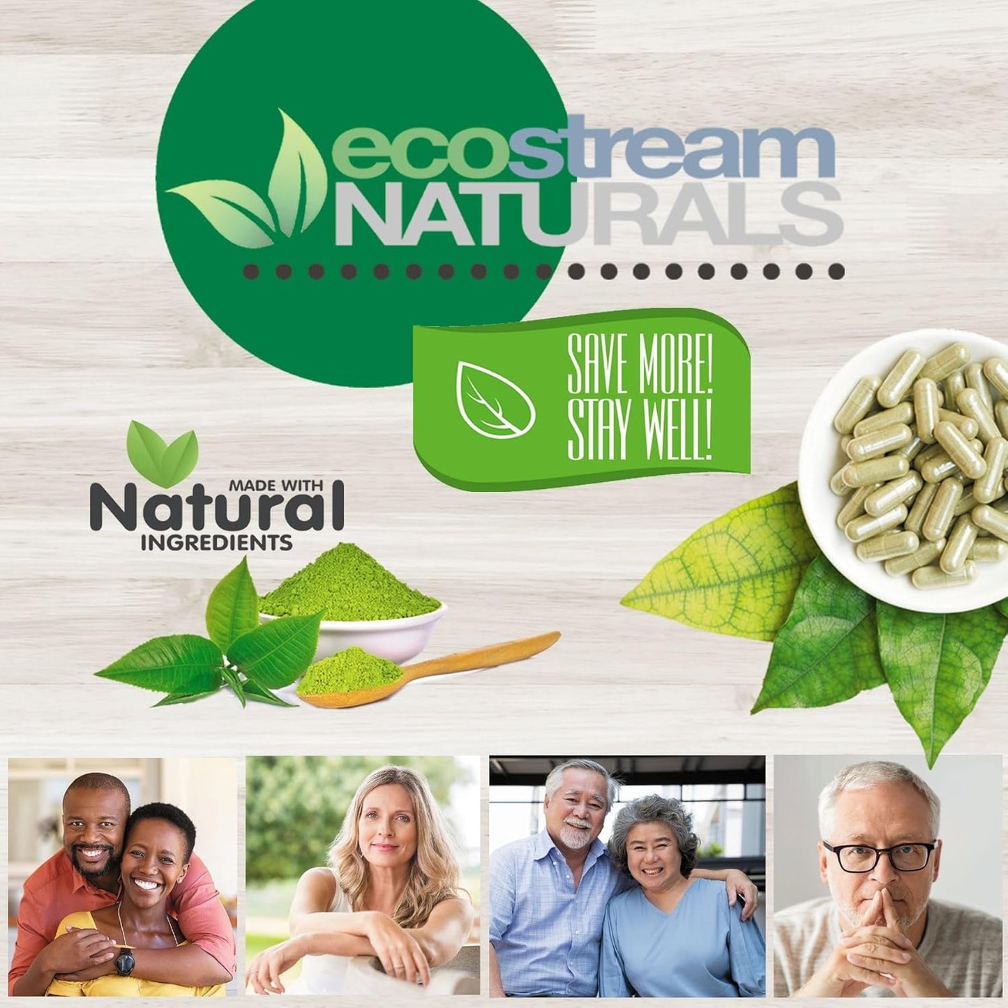 High Absorption ecostream Naturals Magnesium Glycinate 1786mg - Gluten Free - Essential Mineral Supplement