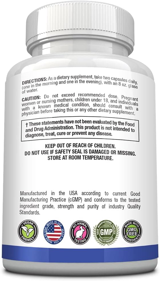High Absorption GABA+ Supplement for Calm, Sleep, and Mood - With L-Theanine, L-Arginine, Vitamin B6, BioPerine - Vegan - 60 Capsules