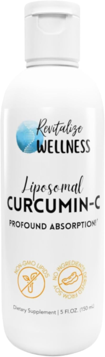 High Absorption Liposomal Curcumin-C with 1,000mg Vitamin C - Pure, Non-GMO, Corn Free - 30 Servings