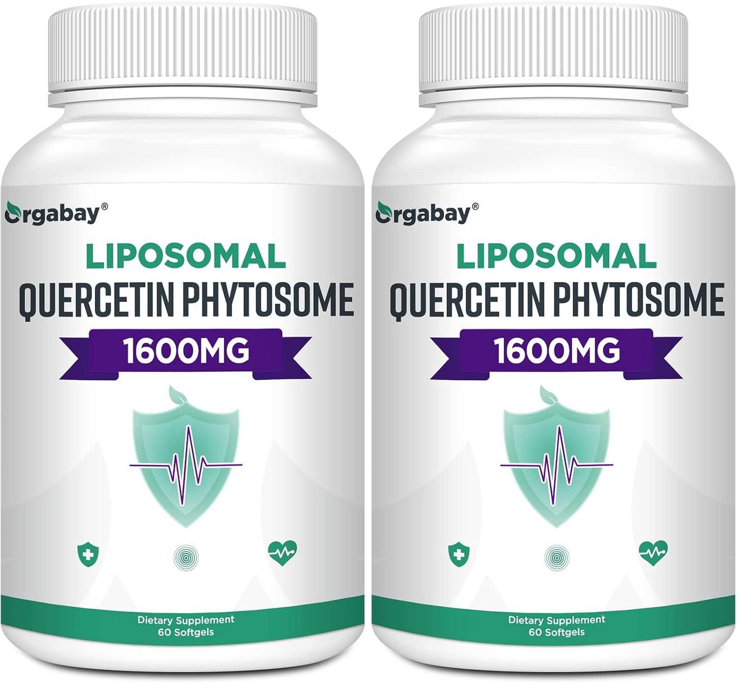 High Absorption Liposomal Quercetin Complex with Bromelain, Zinc, Vitamin C, and Turmeric - 1600mg, 120 Softgels