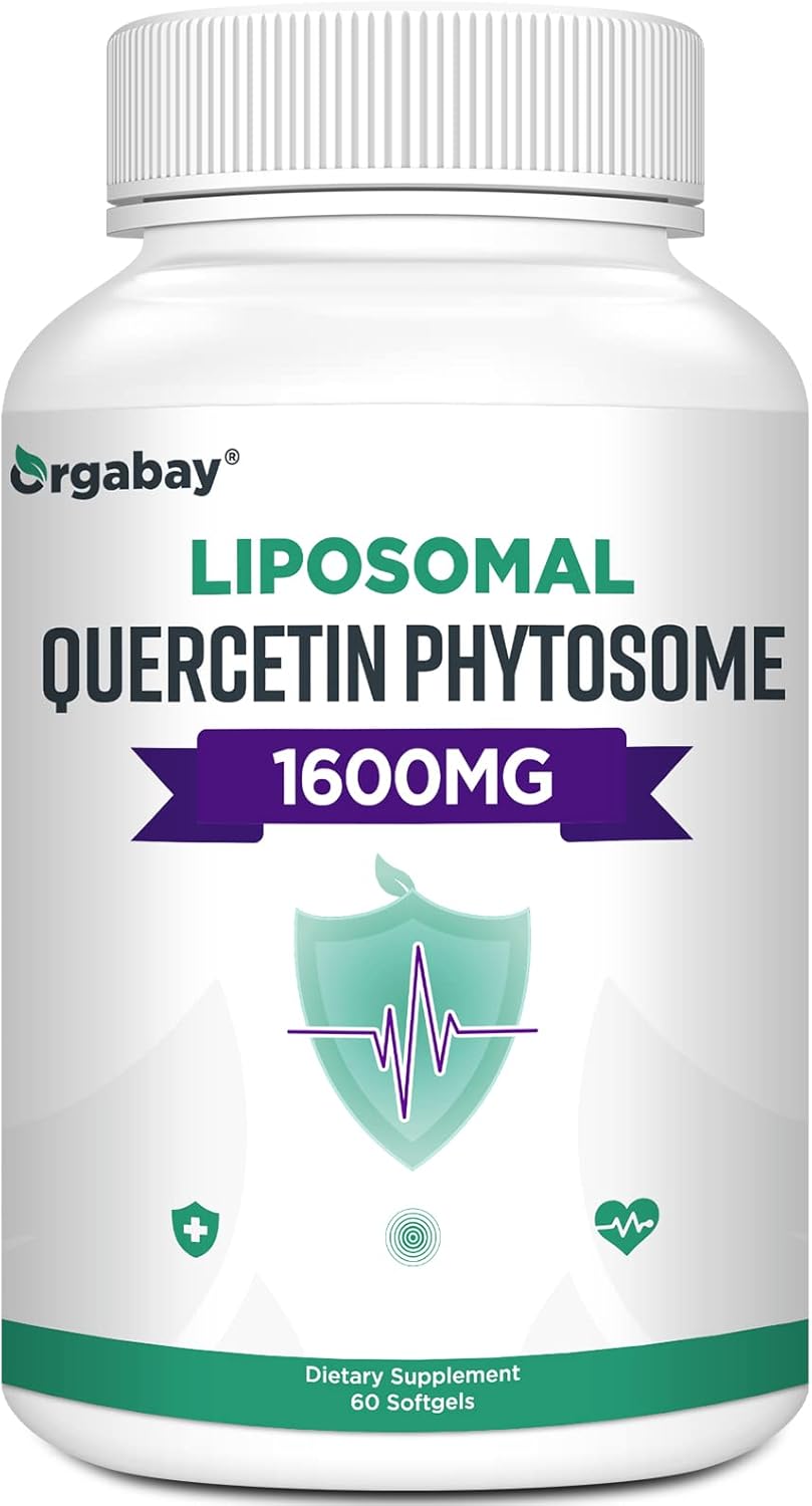 High Absorption Liposomal Quercetin Complex with Bromelain, Zinc, Vitamin C, and Turmeric - 1600mg, 120 Softgels