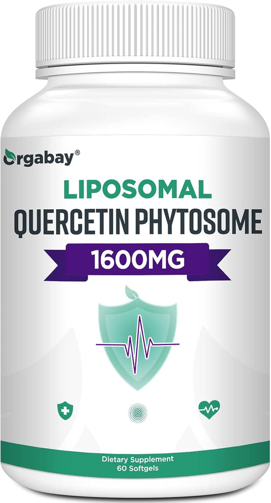 High Absorption Liposomal Quercetin Phytosome Complex with Bromelain, Zinc, Vitamin C, and Turmeric - 60 Softgels