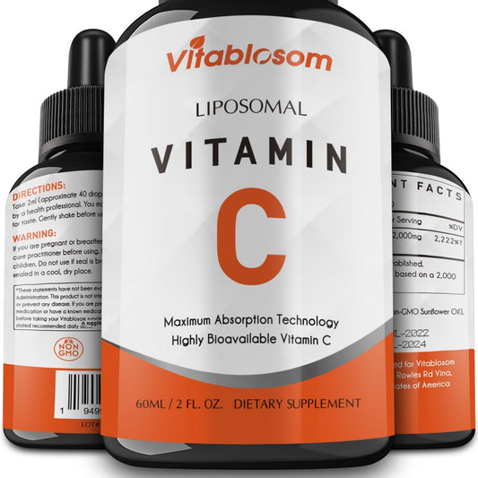 High Absorption Liposomal Vitamin C 2000mg Liquid Supplement for Immune System & Antioxidant Support - 60ML - BoostGo Australia