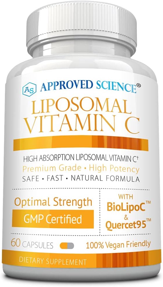 High Absorption Liposomal Vitamin C Capsules - 1100 mg - Boost Immune System, Collagen Production & Antioxidant Levels - Non GMO, Vegan - Made in USA - 60 Count