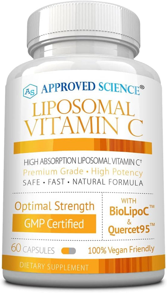 High Absorption Liposomal Vitamin C Capsules - 1100 mg - Boost Immune System, Collagen Production & Antioxidant Levels - Non GMO, Vegan - Made in USA - 60 Count