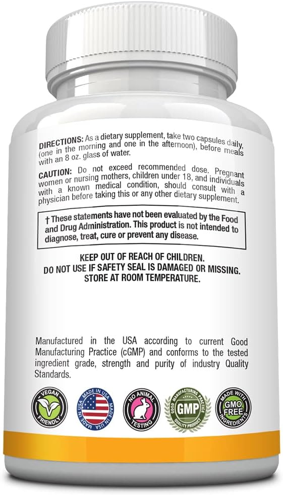High Absorption Liposomal Vitamin C Capsules - 1100 mg - Boost Immune System, Collagen Production & Antioxidant Levels - Non GMO, Vegan - Made in USA - 60 Count