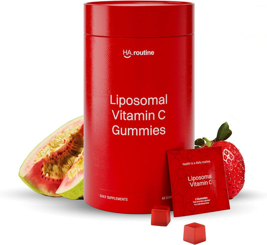 High Absorption Liposomal Vitamin C Gummies - 60 Gummies, 500mg per Serving - Vegan Antioxidant & Energy Booster - Strawberry Guava Flavor