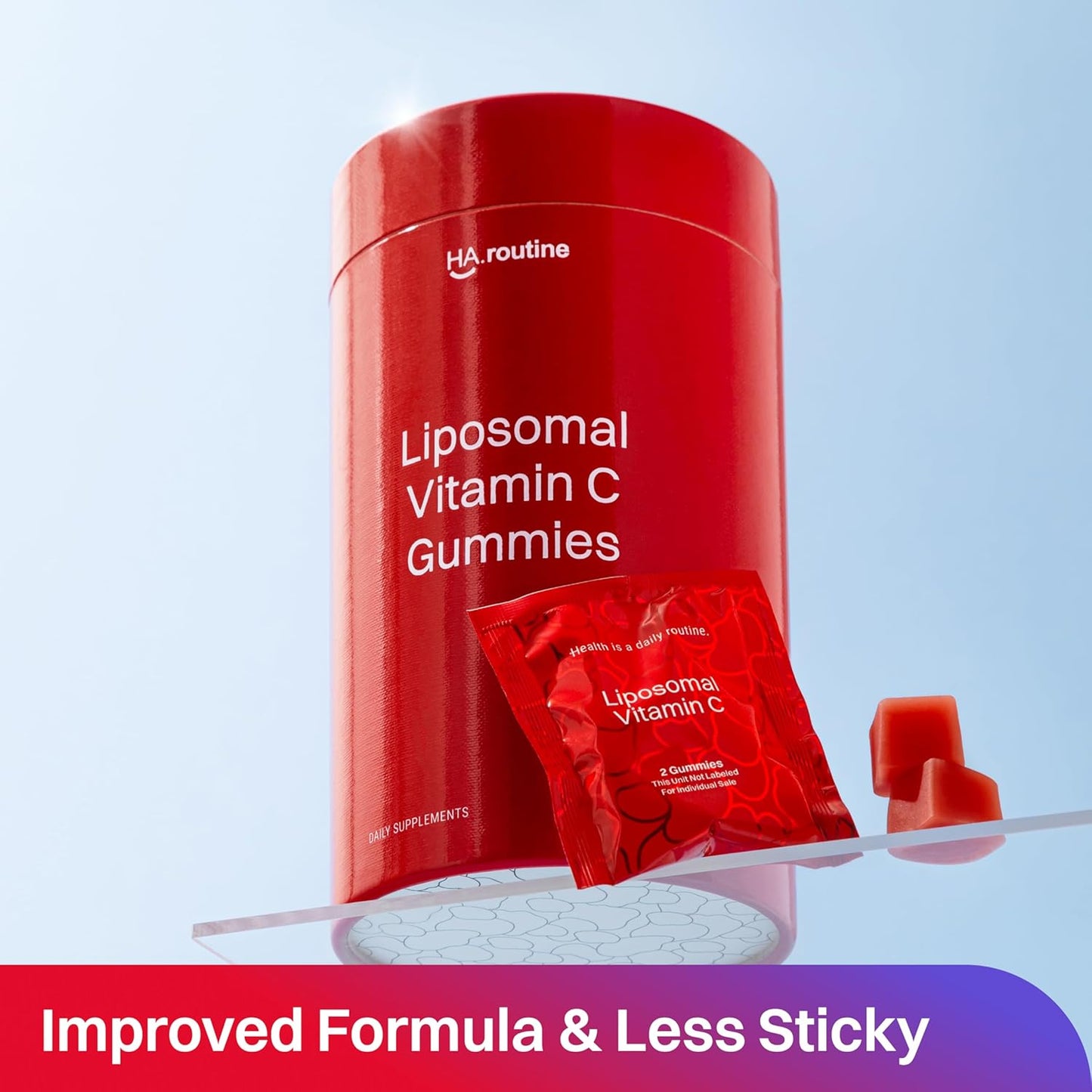 High Absorption Liposomal Vitamin C Gummies - 60 Gummies, 500mg per Serving - Vegan Antioxidant & Energy Booster - Strawberry Guava Flavor