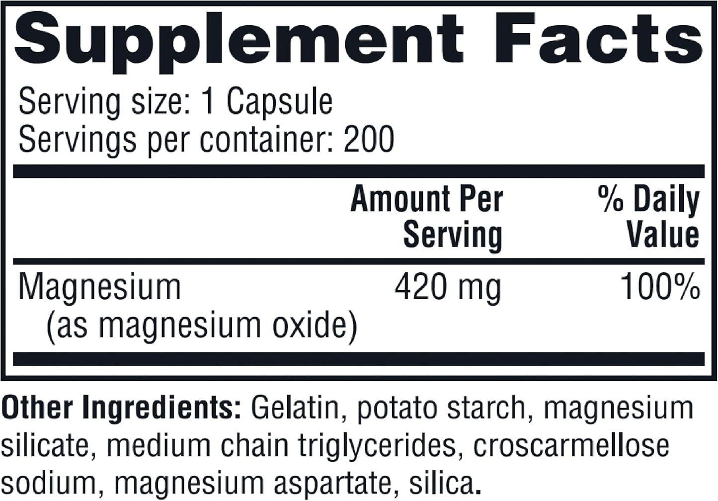 High Absorption Magnesium Capsules for Leg Cramps Relief - Stress Relief Supplement, 420mg, 200ct (2 Pack) by Twinlab