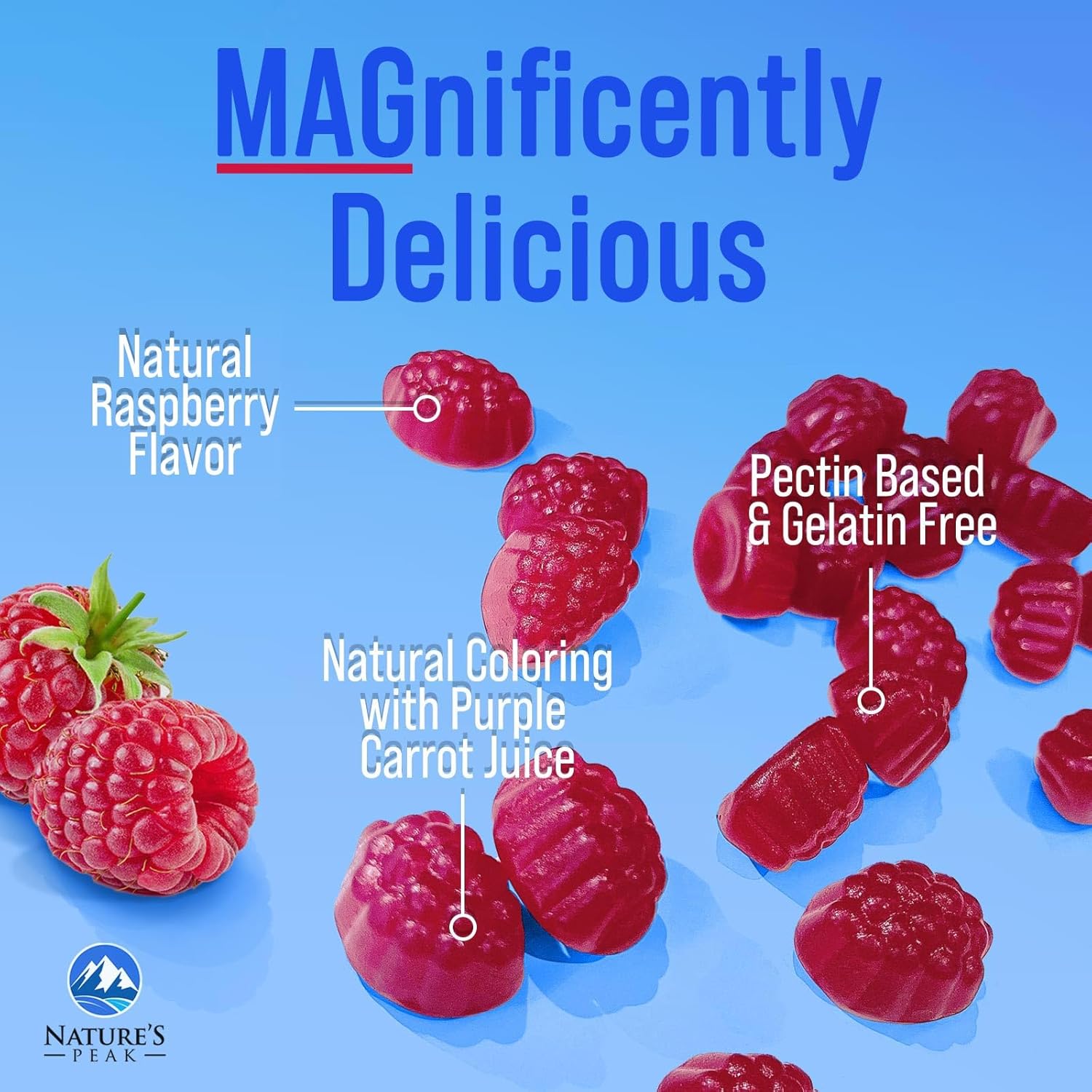 High Absorption Magnesium Citrate Gummies for Bone, Muscle & Heart Health - Vegan & Gluten Free - 60 Gummies