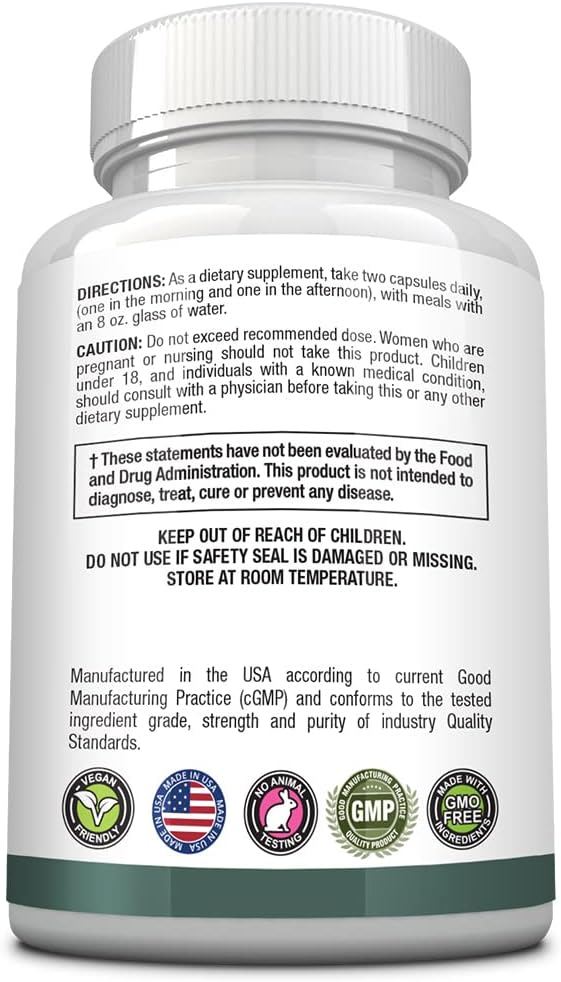 High Absorption Magnesium Complex Capsules - Bisglycinate, Malate, Citrate, Oxide - Heart Health, Headache Relief, Energy Boost - 1 Month Supply - Non-GMO, Vegan - Approved Science