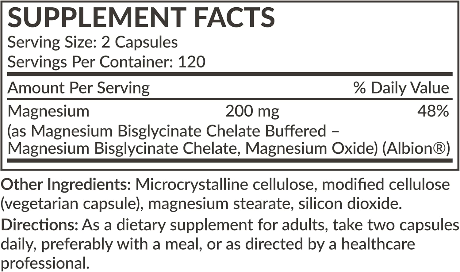 High Absorption Magnesium Glycinate 200 MG per Serving, Chelated for Gentle Stomach, Non-GMO | 240 Vegetarian Capsules by Futurebiotics