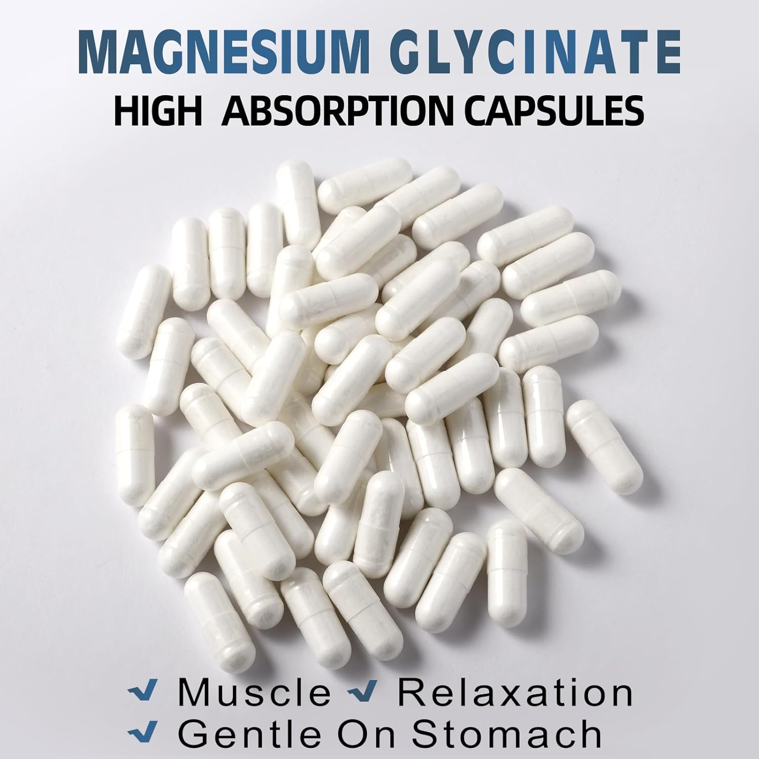 High Absorption Magnesium Glycinate 400 MG Chelated, Gentle On Stomach, Non-GMO - 180 Vegetarian Capsules