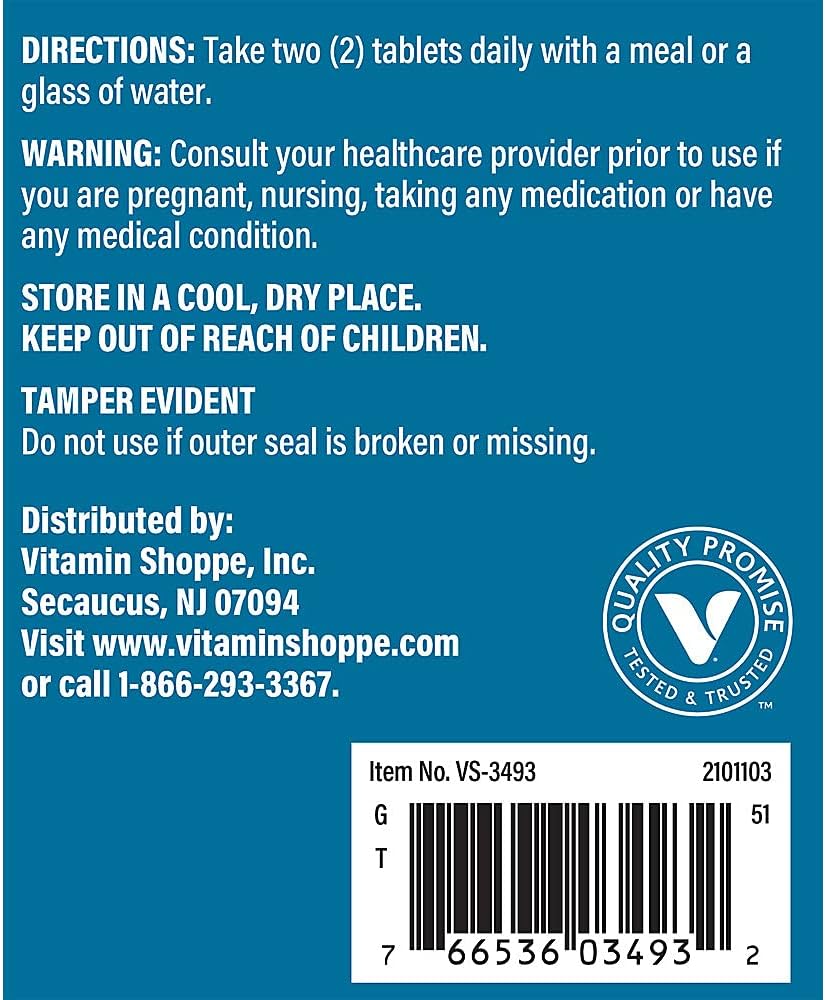 High-Absorption Magnesium Glycinate 400MG Tablets for Energy, Muscle Relaxation, Heart Health - Vitamin Shoppe Supplement (180 Count)