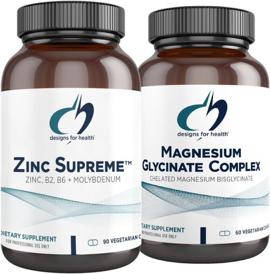High Absorption Magnesium Glycinate Complex & Zinc Bisglycinate Chelate with Cofactors - Immune Support (60 Capsules + 90 Capsules) - BoostGo Australia