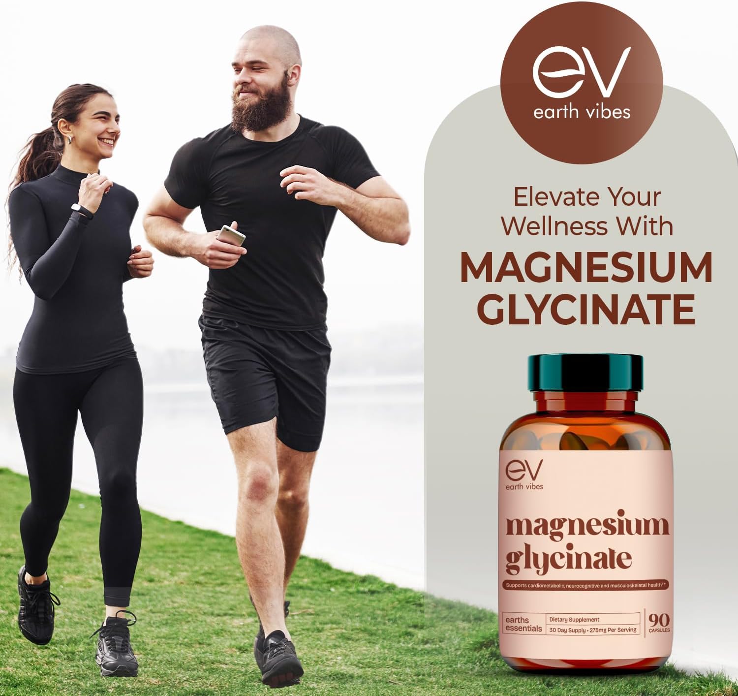 High Absorption Magnesium Glycinate Supplement - 90 Vegan Capsules for Restful Sleep & Calm Mood - Supports Muscle, Bone, and Nerve Health