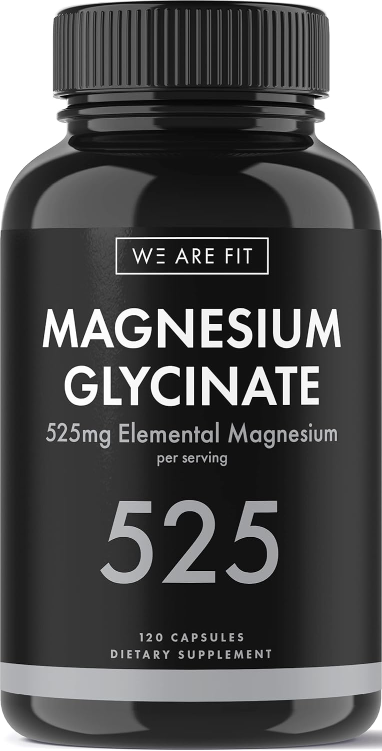 High Absorption Magnesium Glycinate Supplement 525mg - Vegan & Non-GMO - 120 Capsules - Supports Magnesium Levels