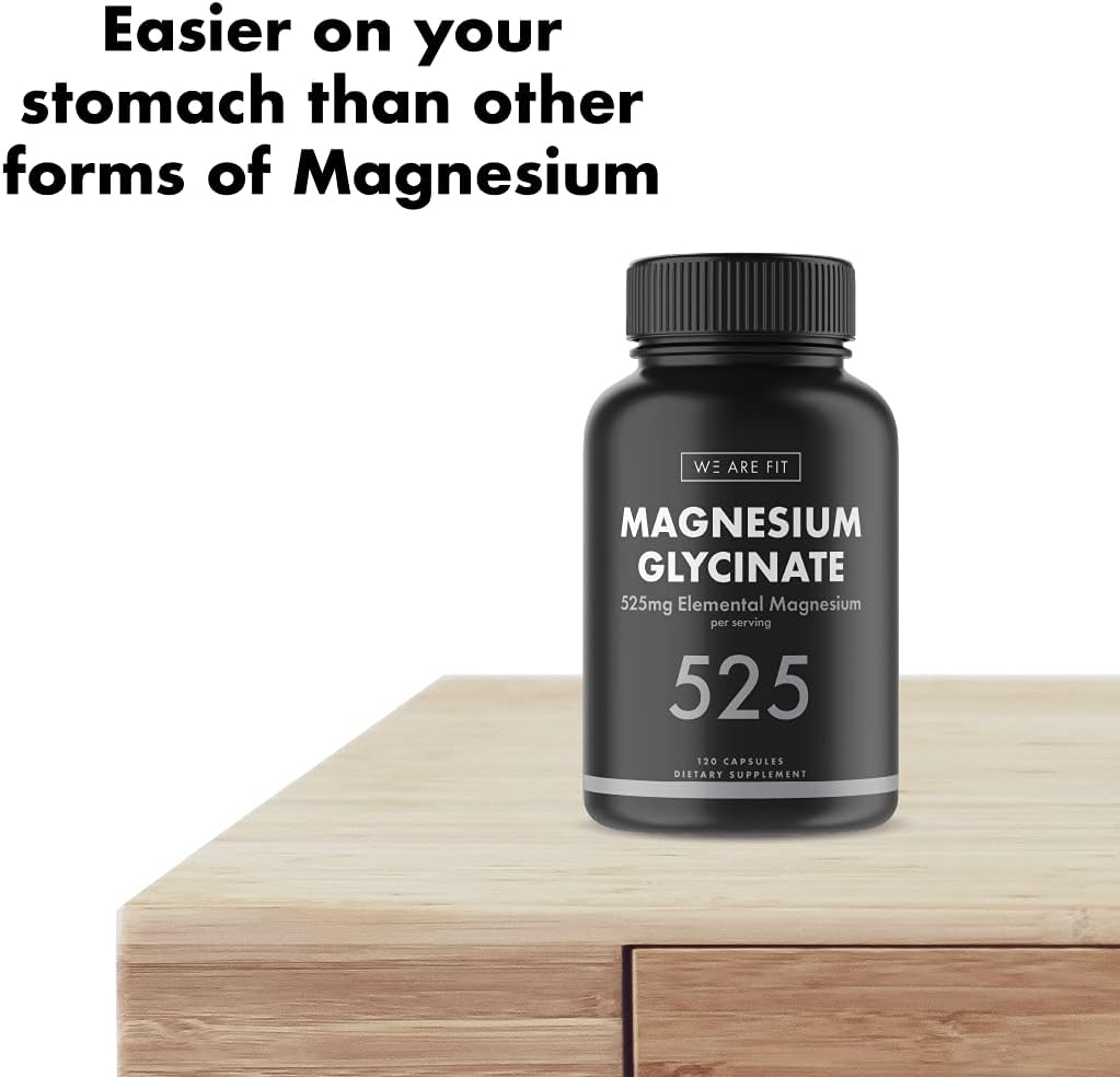 High Absorption Magnesium Glycinate Supplement 525mg - Vegan & Non-GMO - 120 Capsules - Supports Magnesium Levels