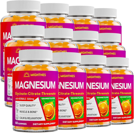 High Absorption Magnesium Gummies for Adults 1500mg with Triple Complex - Glycinate, Citrate, l-threonate, Ashwagandha - Rest, Relaxation, Muscle, Bone - 720 Gummies