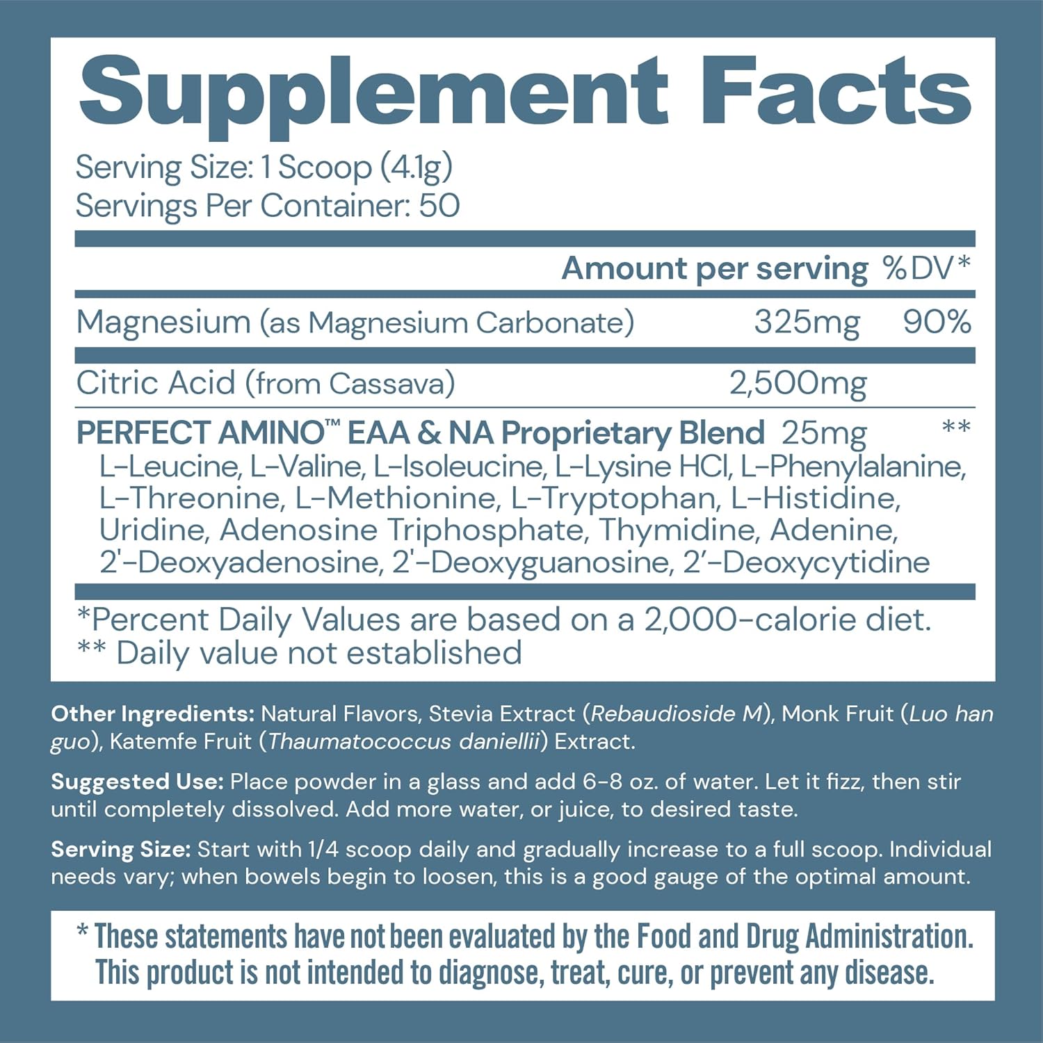 High Absorption Magnesium Powder with PerfectAmino for Sleep Support - Berry Lemon Flavor - 50 Servings