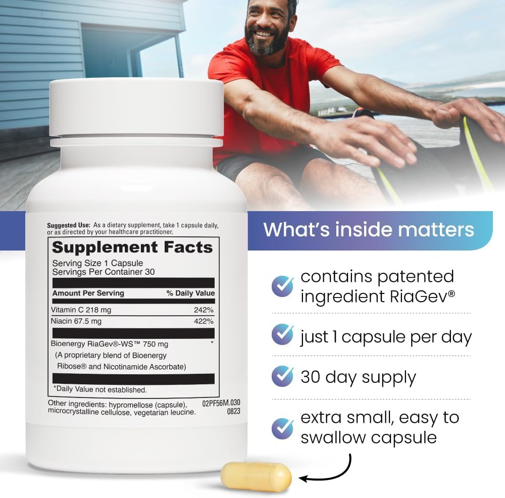 High Absorption NAD+ Supplement for Anti-Aging - 30 Servings with 750mg Nicotinamide Riboside | Supports Cell Regeneration, DNA, and Energy Production - Aging Defense Boost