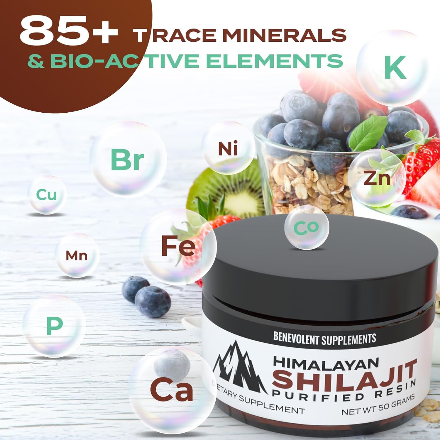 High Absorption Premium Magnesium Glycinate and Himalayan Shilajit Resin Capsules - 8 Months Supply with Chelated Buffered Glycinate Formula for Energy and Immune Support