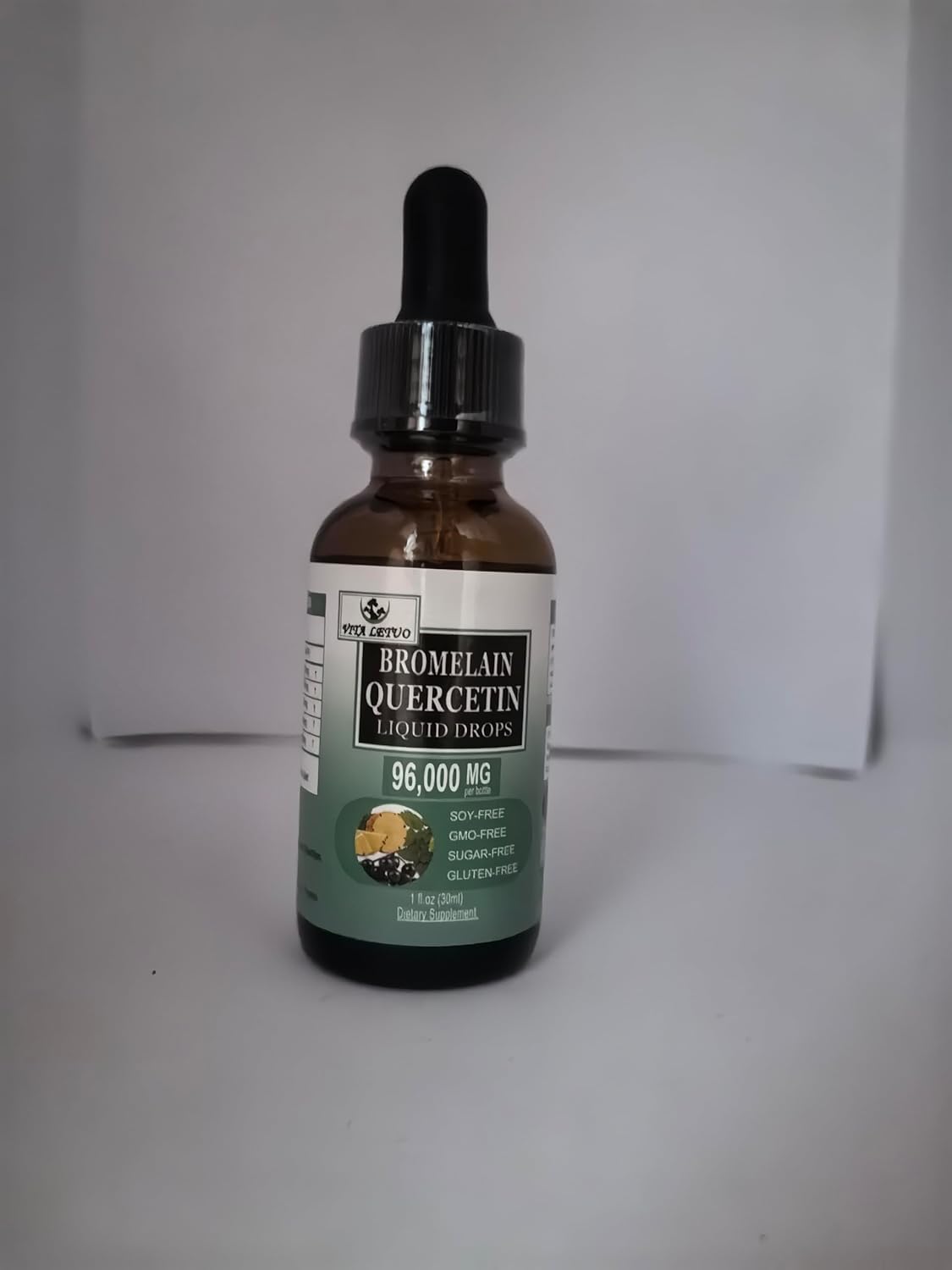 High Absorption Quercetin Drops with Bromelain, Elderberry, Nettle Leaf, and Vitamin C Liquid Supplements for Immune Support